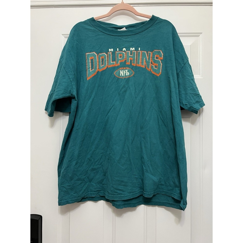 VTG Miami Dolphins T-Shirt NFL Football Made USA 2XL